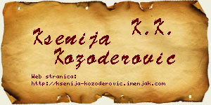 Ksenija Kozoderović vizit kartica